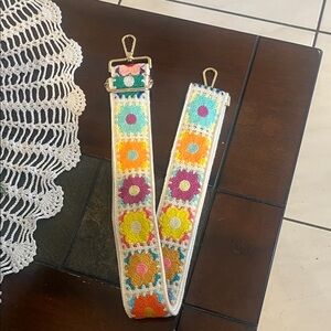 Colorful Floral Embroidered Purse Strap